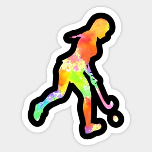 This Girl Play Field Hockey Coloful Sticker